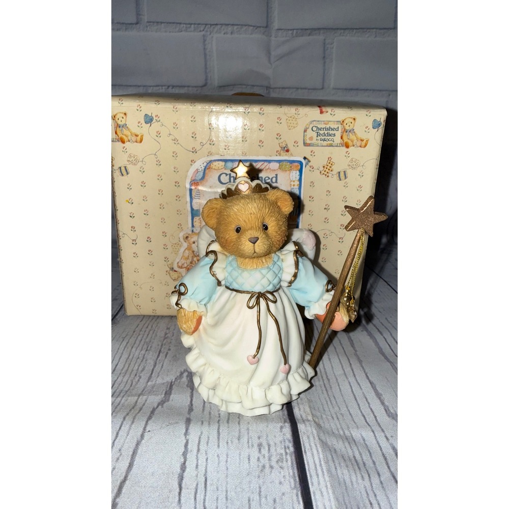 Cherished Teddies Kittie Fairy Godmother Figurine 131865 1996 Event Exclusive